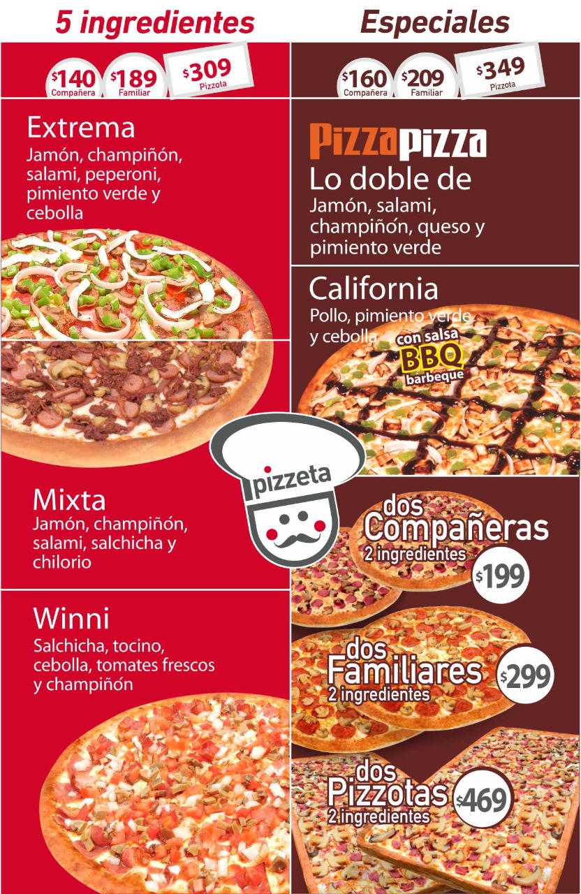 Menu Pizzeta